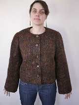Vintage 70s Handmade Mod Mohair Wool Bell Sleeve Blazer Jacket Lined Womens - £31.85 GBP