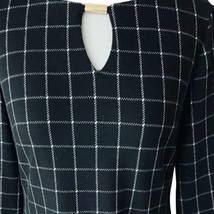Liz Claiborne Ladies Black White Plaid Grid Sweater Shift 3/4 Sleeve Dress Nwt 8 - £34.62 GBP