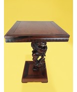 Indian Wood Sculpture Side Table Stand Hindu Yali Elephant Vastu Handmad... - $2,037.43 CAD