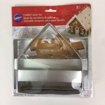 Wilton 3 Pc Christmas Ginger Bread House Cookie Cutter Set New - £9.18 GBP