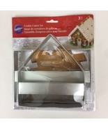 Wilton 3 Pc Christmas Ginger Bread House Cookie Cutter Set New - $11.88