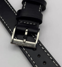 Heavy Duty genuine leather strap for hamilton gents watch,BLACK-20mm - £42.06 GBP