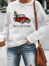 Pullovers Light Tree Truck Cute 90s Print Merry Christmas Holiday Fashion Clothi - £53.98 GBP