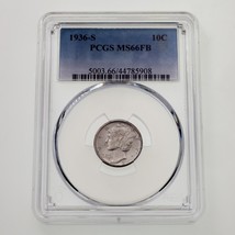 1936-S 10C Mercury Dime Graded By PCGS Like MS66FB Complete Flap-
show o... - $288.96