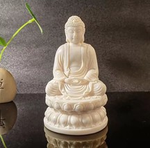 Shakyamuni Buddha White STATUE-Dhyana Samadhi-Resin-4.5&quot;-Meditation-FREEPRIORITY - $49.99