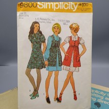 Vintage Sewing PATTERN Simplicity 9800, Women 1971 Mini Dress and Smock, Misses - $25.16