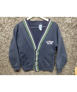Vintage Champion University Of Wisconsin Cardigan Sweater Adult Medium Blue - £21.77 GBP