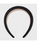 A New Day Stone Tape Headband Black Glitter Eco-Friendly Oval - $14.33 CAD
