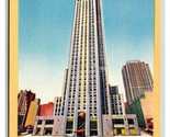 RCA Building Rockefeller Center New York City NY NYC UNP Linen Postcard P27 - $2.92