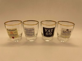 Vintage Set of 4 Shot Glasses Haigs Gold Label Vat 69 - £15.77 GBP