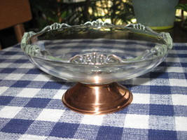 Candy Dish-Princess House Crystal-Glass-Removable Copper Pedestal-1970&#39;s - £11.99 GBP