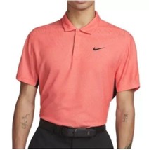 Nwt Nike Men&#39;s Dri-Fit Adv Tiger Woods Jacquard Polo DH0711 Pink Gaze Size M - £43.91 GBP