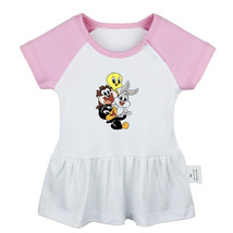 Cute Baby Looney Tunes Newborn Baby Dress Toddler Infant 100% Cotton Clothes - £10.33 GBP