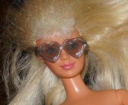 Barbie doll gray grey heart shape sunglasses by Mattel vintage accessory - $7.99