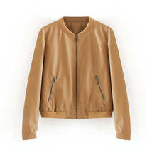 Pu Leather Bomber Jacket Women Slim Winter - £19.34 GBP