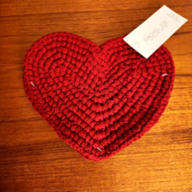 Nwt Set 3 Rachel Zoe Valentine 100% Red Cotton Trivets - £11.85 GBP