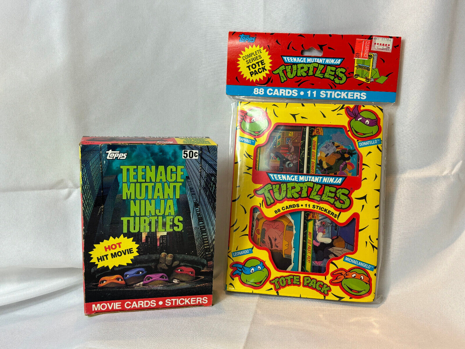 Topps 1990 TMNT 36ct.  Movie Cards & 1989 88 Card Tote Pack - $98.95