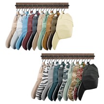 Hat Rack For Wall Baseball Caps Organizer Wall-Mounted Retro Wooden Hat ... - $23.99
