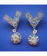 EARTH MINED DIAMOND Art Deco Statement Earrings ORIGINAL PLATINUM Dangle... - $6,645.25