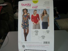 Burda Young 6716 Misses Dress &amp; Shirt Pattern - Size 16-26 - $13.36