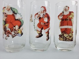 Vintage 1970&#39;s Haddon Sundblom Santa Claus Coca Cola Art Glass Series Sets - £7.89 GBP
