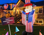 4Th of July 8FT Uncle Sam Inflatable Decoration with Built-In LED Lights... - $64.33