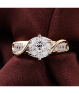 Round Moissanite Twisted Engagement Ring 925Silver Half Eternity Engagem... - $294.68 CAD
