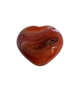 Carnelian Banded Agate Heart Gemstone Polished Natural Stone Madagascar 2 - $35.64