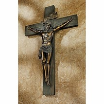 20&quot; Crucifixion Cross Jesus Christ Wall Sculpture Catholic Replica Repro... - £78.85 GBP