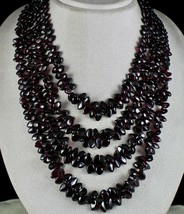 Natural Pink Garnet Beads Fancy Leaves 4 Line 1451 Carats Gemstone Fine Necklace - £281.92 GBP