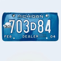 2004 United States Michigan Base Dealer License Plate 703D84 - £13.29 GBP