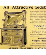 Arthur McArthur Sideboard Hutch 1894 Advertisement Victorian Furniture A... - $19.99