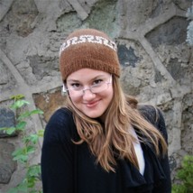 Hand Knit Wool Slouchy Beanie - Soft Warm Dark Brown Alpaca Wool Winter ... - $39.59