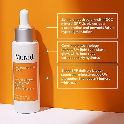 Murad Environmental Shield Correct &amp; Protect Serum SPF45  PA++++ 1 fl oz... - $20.69