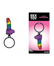 Wood Rocket Sex Toy Pride Dildo Keychain - Rainbow - £23.80 GBP