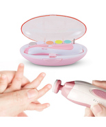 Electric Safe Nail Clipper Manicure Pedicure Baby Nail Trimmer Cutter Pink
