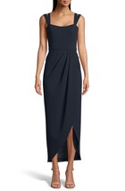 Xscape Womens Double-Strap Gown Navy, Size 4 - £76.65 GBP