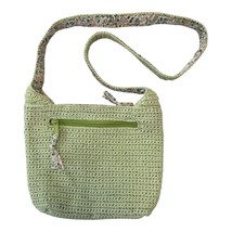 Crochet Crossbody Bag With Floral Lining &amp; Zipper Closure  7 X 9 X 2 Inc... - $18.00
