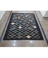 Modern Flatweave Afghan Kilim Rug - 5x6 Handwoven Area Rug - £257.47 GBP