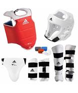 adidas Complete Taekwondo Sparring Gear Set with SHIN Instep - White - A... - £255.28 GBP