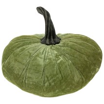 Harvest Green Velvet Pumpkin 7&quot; H - £33.25 GBP