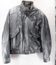 Byrnes &amp; Baker Men&#39;s Leather Jacket Thermal Insulation Black VTG Size Large - £61.95 GBP