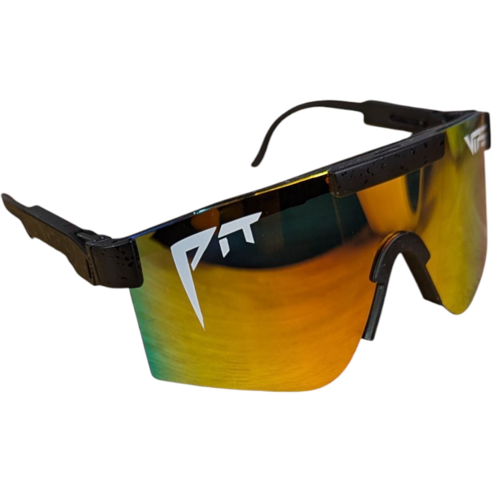 Pit Viper Rainbow Black Sunglasses Red Orange Fire Lens Scratched Lense - $34.65