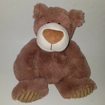 Aurora Brown Teddy Bear Plush Stuffed Animal Toy 9.5" SOFT Ribbed Feet 2016 - $21.00