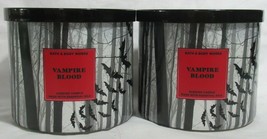 Bath &amp; Body Works 3-wick Scented Candle Lot Set Of 2 Halloween Vampire Blood - £49.22 GBP