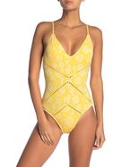 Robin Piccone 183211 Tie Back One-Piece Swimsuit Sz 4 Yellow - $49.90