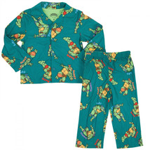 Teenage Mutant Ninja Turtles Character Print Boy&#39;s 2-Piece Pajamas Green - £20.02 GBP