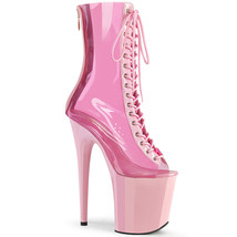Pleaser FLAMINGO-800-34 8&quot; Heel Sexy Women Baby Pink Patent Platform Ankle Boot - £68.91 GBP