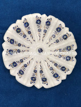 12&quot; White Marble Fruit Bowl Lapis Lazuli Inlay Floral Arts Kitchen Decor... - £250.71 GBP