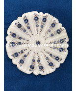 12&quot; White Marble Fruit Bowl Lapis Lazuli Inlay Floral Arts Kitchen Decor... - £250.19 GBP